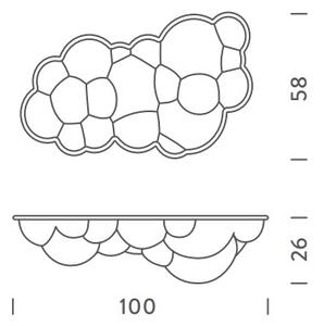Nemo Nuvola Minor H14, stropní/nástěnné svítidlo, 45W LED 2700K, 100x58x14cm