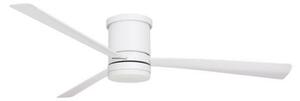NOVA LUCE stropní ventilátor se světlem SILKY matná bílá ocel a sklo bílé dřevené listy 5 rychlostí 35W LED 18W 3000K 9953015