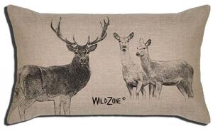 WildZone polštář jelen a laně hnědý 54x32cm
