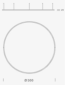Ilti Zirkol Circle Downlight, bílé kruhové závěsné svítidlo, 226W LED 2700K DALI/PUSH, Ø500cm