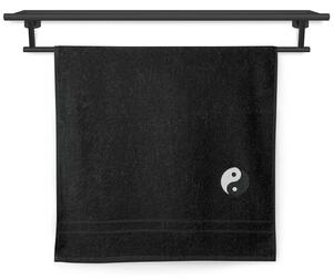 Ručník Veba RUJANA černá s výšivkou Jin a Jang Velikost: 50x100 cm