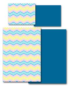 Povlečení Veba GEON Klikaté pruhy multicolor I modrá Velikost: 140x220 cm + 70x90 cm