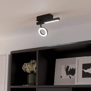 LED stropní spot Cardillio 2 černý s jedním kroužkem