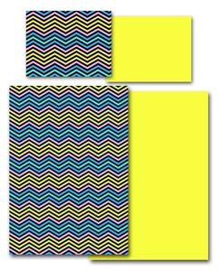Povlečení Veba GEON Klikaté pruhy multicolor II žlutá Velikost: 140x220 cm + 70x90 cm