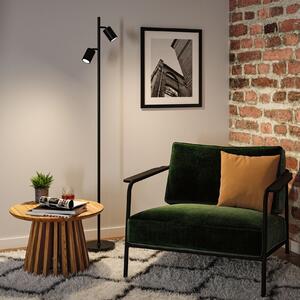 Paulmann 94924 Lirena, černá stojací lampa s 2 reflektory, 2xGU10, výška 157,5cm