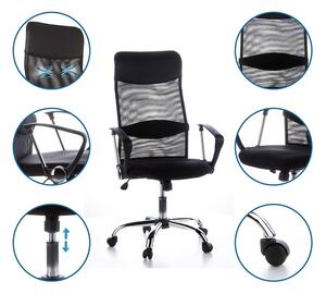 Hjh OFFICE Kancelářská židle ARIA HIGH, černá (100337166)