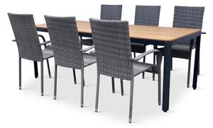 Zahradní jídelní set Milano + 6x ratanová židle Paris PREMIUM