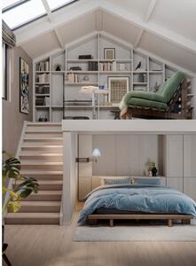 Hnědá dvoulůžková postel z borovicového dřeva s roštem 180x200 cm Japan – Karup Design