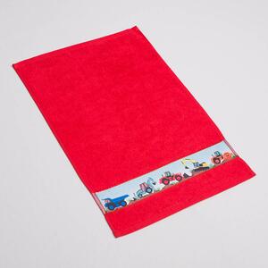 Dětský ručník Veba RUJANA Bagr tisk červená Velikost: 30x50 cm