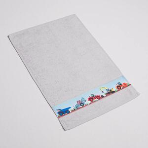 Dětský ručník Veba RUJANA Bagr tisk světlá šedá Velikost: 30x50 cm