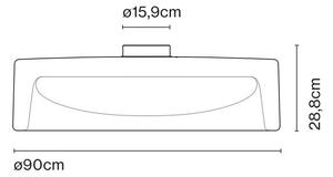 Marset A732-003-53-3CCT Ringo 90, stropní svítidlo ze světlekouřového skla, LED 49,7W 2700/3000/4000K, průměr 90cm, TRIAC