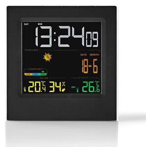 Nedis WEST404BK - Meteostanice s barevným LCD displejem 230V/3xAAA + 2xAA černá