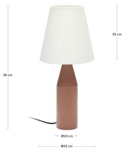 Bílá látková stolní lampa Kave Home Boada
