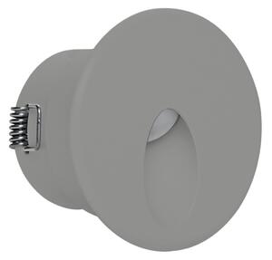 Linea 85542A70 Quara_R, šedé zápustné LED svítidlo do stěny, 1x2W 2200K, Ø6,2cm, IP65