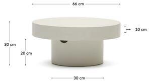 Bílý cementový zahradní konferenční stolek Kave Home Aiguablava 66 cm