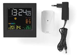 Nedis WEST404BK - Meteostanice s barevným LCD displejem 230V/3xAAA + 2xAA černá