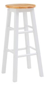 Bílá/v přírodní barvě barová stolička z kaučukového dřeva (výška sedáku 74 cm) Chester – Premier Housewares
