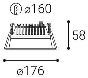 LED2 2550371 Zeta 2 M, bílé svítidlo pro zapuštění, 11/23W LED 2700K/3000K/4000K, ⌀17,6cm, IP44