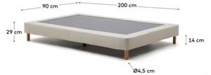 Béžová čalouněná jednolůžková postel Kave Home Ofelia 90 x 200 cm