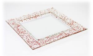 BDK-GLASS Skleněný talíř DROP 25x25cm červený