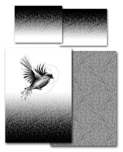 Povlečení Veba GEON Zmačkaný papír/Letící ptáček Velikost: 140x200 cm + 70x90 cm