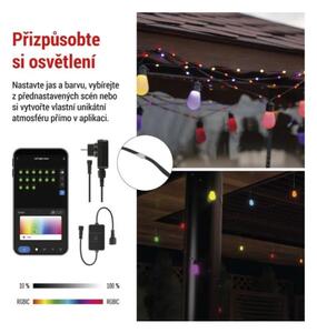 Emos LED světelný párty/vánoční řetěz 15× hruška, 15 m, venkovní i vnitřní, RGBIC WiFi