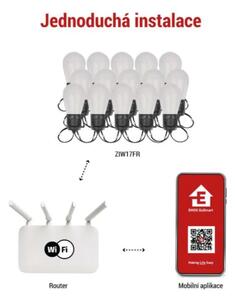 Emos LED světelný párty/vánoční řetěz 15× hruška, 15 m, venkovní i vnitřní, RGBIC WiFi