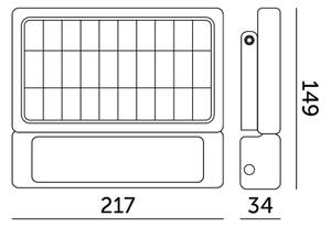 LED Solární reflektor se senzorem LED/5W/3,7V 4000K IP65 3000 mAh