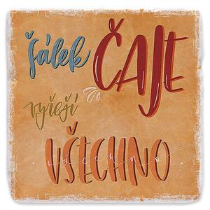 Šálek čaje vyřeší všechno - mramorový tácek