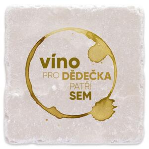 Bílé víno pro dědečka - mramorový tácek
