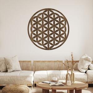 Dřevo života | Dřevěná dekorace na stěnu KVĚT ŽIVOTA ZEMĚ | Barva: Šedá | Rozměry Ø: 40