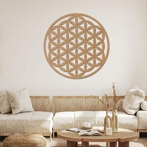 Dřevo života | Dřevěná dekorace na stěnu KVĚT ŽIVOTA ZEMĚ | Barva: Šedá | Rozměry Ø: 40