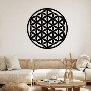 Dřevo života | Dřevěná dekorace na stěnu KVĚT ŽIVOTA ZEMĚ | Barva: Černá | Rozměry Ø: 30