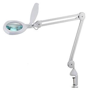 LED Stmívatelná stolní lampa s lupou a klipem LED/8W/12/230V