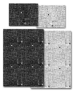 Povlečení Veba GEON Písmo černobílá Velikost: 140x200 cm + 70x90 cm