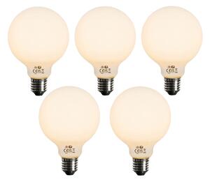 Sada 5 ks Stmívatelná LED žárovka E27 opál G95 5W 450lm 2200K