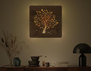 "Ořešák" světelný obraz s baterií 62x62cm varianta ovládání: ovládání na obraze včetně dálkového ovladače, provedení povrchu: dub