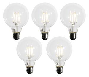 Sada 5 ks Stmívatelná LED žárovka E27 se 3 stupni stmívání G95 4W 450lm 3000K