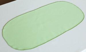 Ubrus Veba GAMA bavlněný satén zelená s festonem Velikost: 35x70 cm - ovál