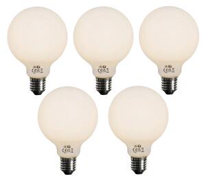 Sada 5 ks LED žárovka E27 s 3stupňovým stmíváním, opálové sklo G95, 4W, 450lm, 3000K