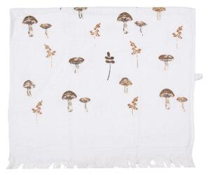 Bílý froté ručník s podzimním motivem přírody a houbiček Little Fall Jewels – 40x66 cm