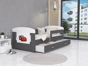 AJK Dětská postel Vašek - auta Velikost spací plochy: 140x80, Barva: bílá, Matrace: ne