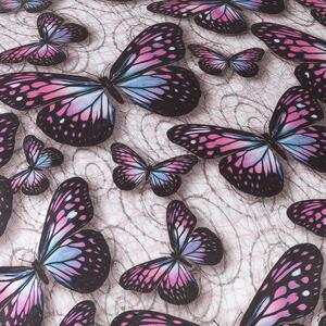 Povlečení Veba GEON tisk Motýli růžová Velikost: 140x200 cm + 70x90 cm