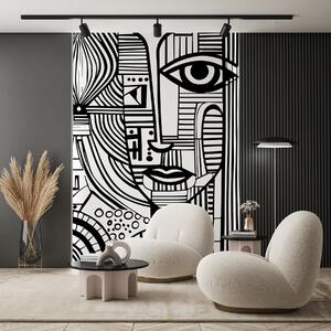 Fototapety Abstraktní černobílá tvář, Fototapety černobílé, u98714 : uwalls.cz