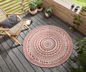 NORTHRUGS - Hanse Home koberce Kusový koberec Twin Supreme 105427 Coron Cayenne kruh – na ven i na doma - 140x140 (průměr) kruh cm