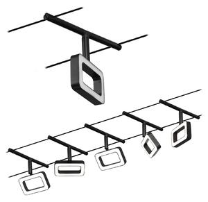 Paulmann 94485 CorDuo Frame, sada lankového systému 5x 4,8W 3000K, černá/chrom, délka 500cm