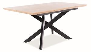 Jídelní stůl rozkládací CAPITOL 160x90 dub/černá mat