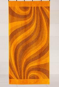 Plážová osuška Veba ZOE Vlny pomerančová Velikost: 70x140 cm