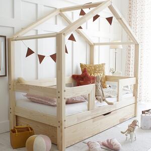 Domečková postel HouseBed Duo Plus rovná zábrana Velikost spací plochy: 120x60, Barva: bílá