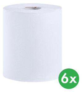 Papírové ručníky v rolích FLEXI MAXI, bílé, jednovrstvé, 6 ks